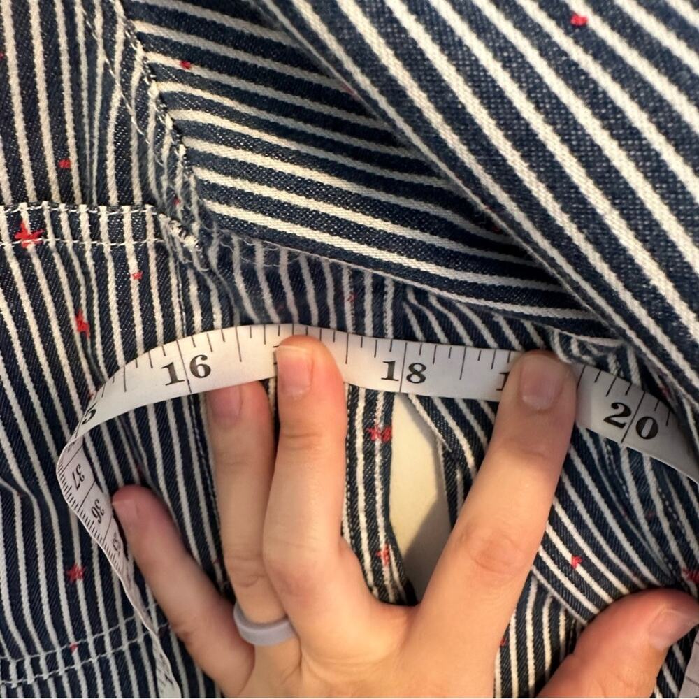 THE GREAT. Navy Blue White Red Star Button Front Jacket 1 Small - Picture 9 of 14